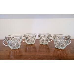 Set of 4 Vintage Anchor Hocking Demitasse - Punch - Tea Cups - Arlington 1960s